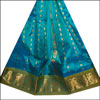 Luxgreen Blue Pattu Parikini with Contrast border SNT-9 (unstitched) - Click here to View more details about this Product